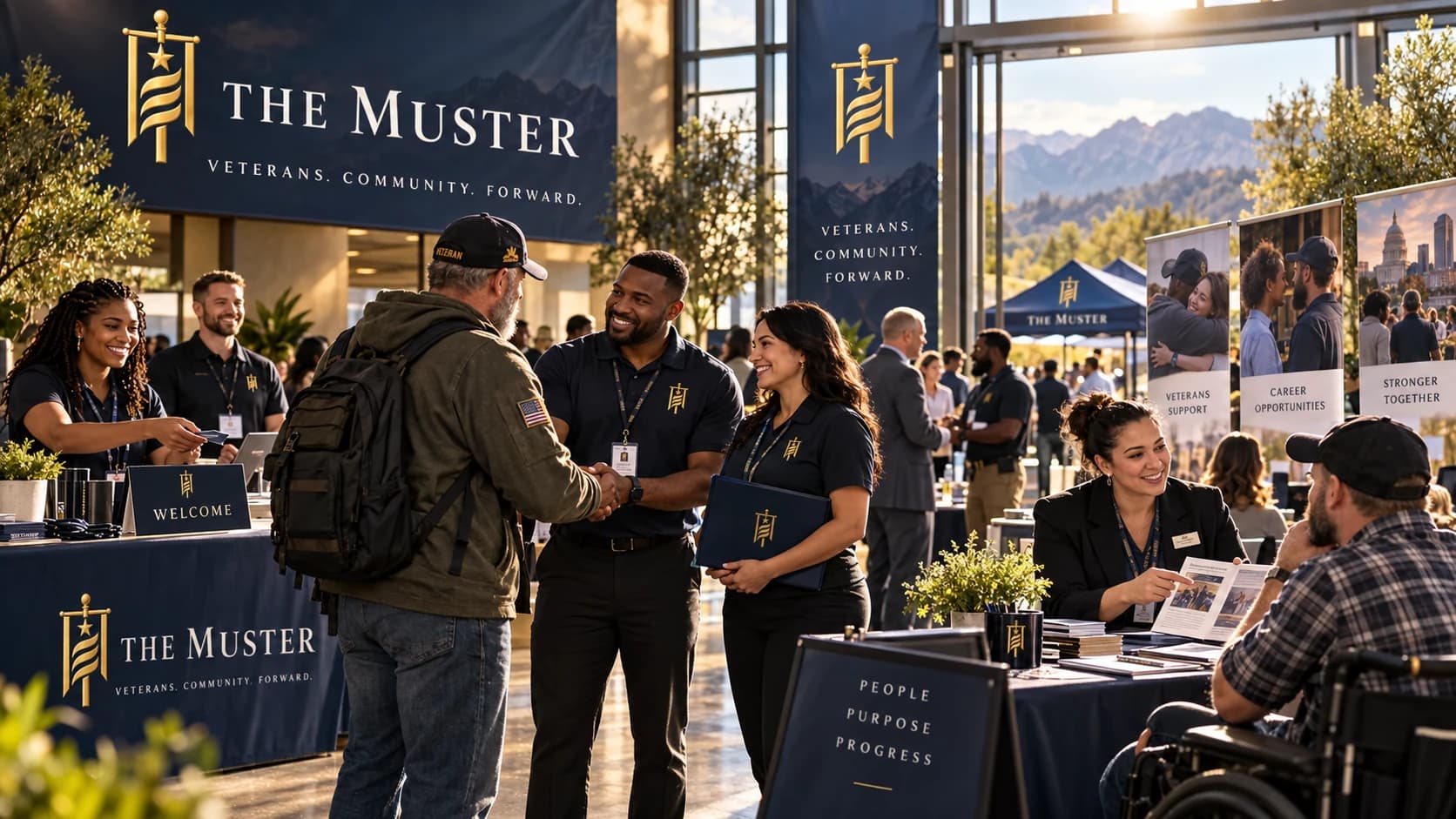 Veterans connecting with local organizations at The Muster