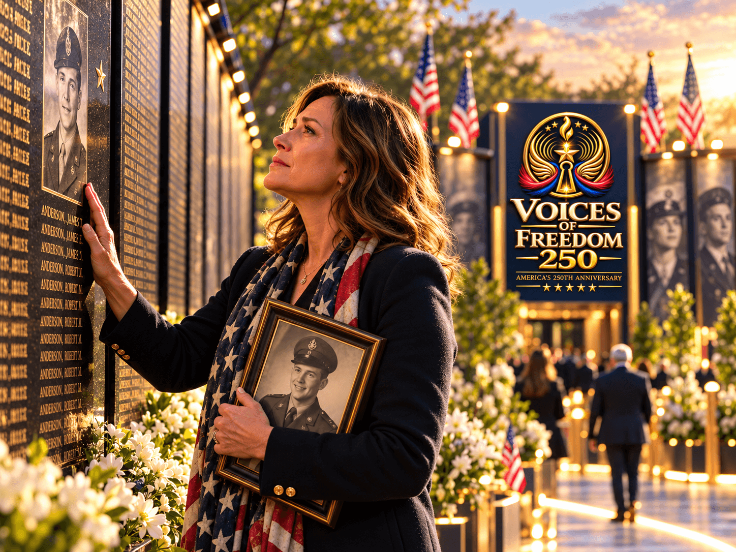 A family member remembering a veteran at the National Legacy Wall