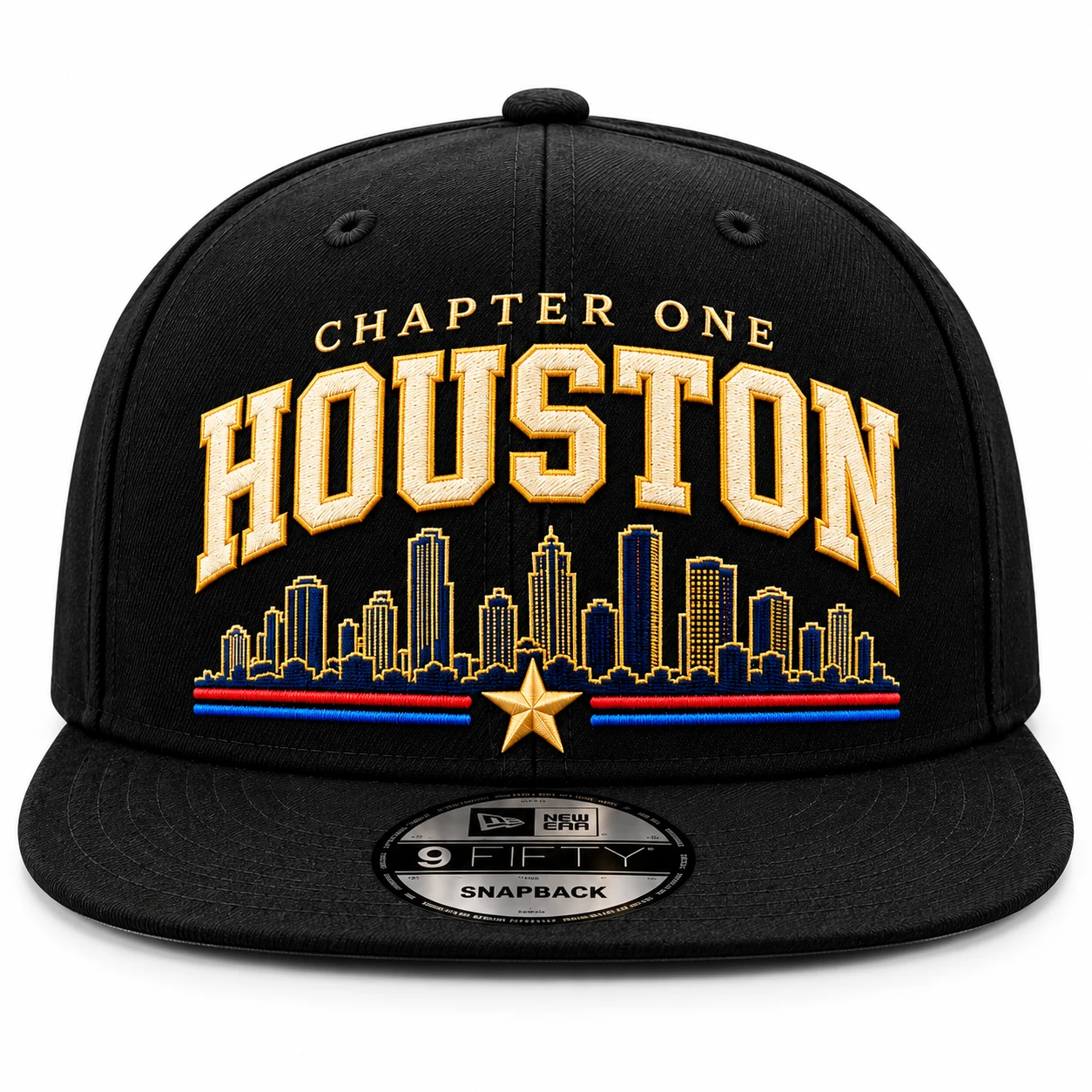 Chapter One Houston black cap, front
